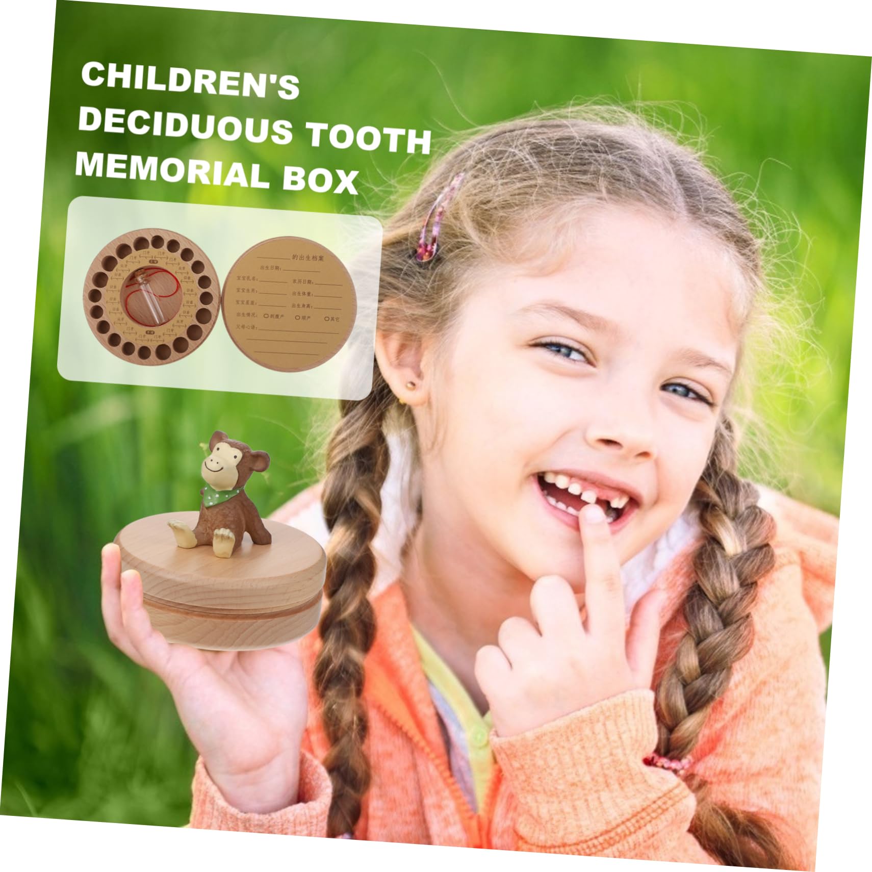 VICASKY Kids Tooth Box - Beech Wood Lost Tooth Holder & Keepsake Case for Baby Teeth - Perfect for Tooth Fairy Gifts and Childhood Memories