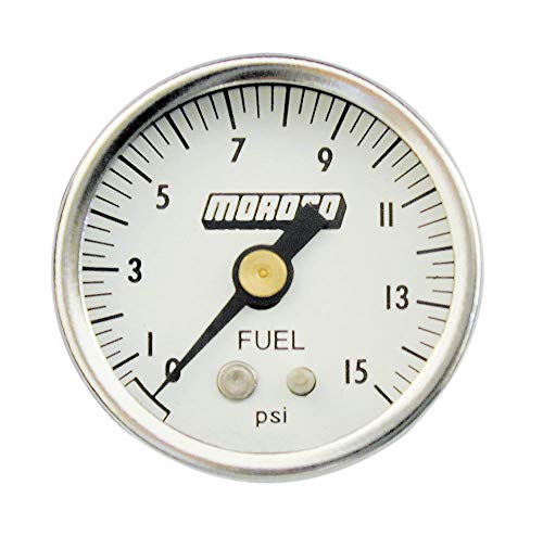 MOROSO 65370 1.5 Inch Fuel Pressure Gauge - High Performance Automotive Fuel System Monitor for Trucks, Cars & Motorcycles - Perfect for Engine Diagnostics & Maintenance
