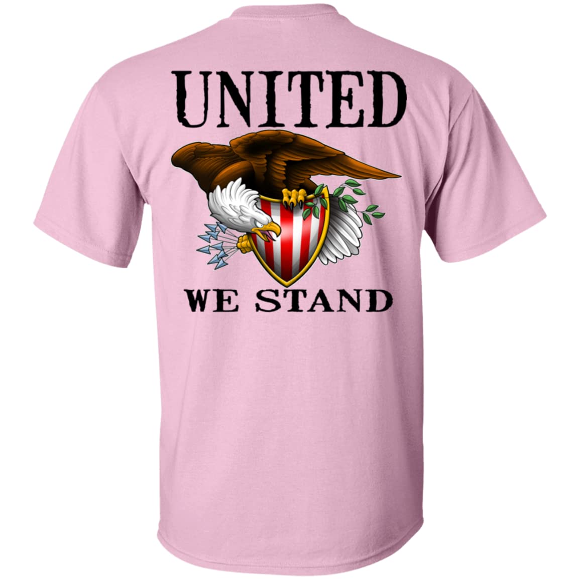 Men's 1776 American Bald Eagle Patriotic T-Shirt - United We Stand Double Sided Design - Comfortable Cotton Tee for 4th of July, Veterans Day & Political Events