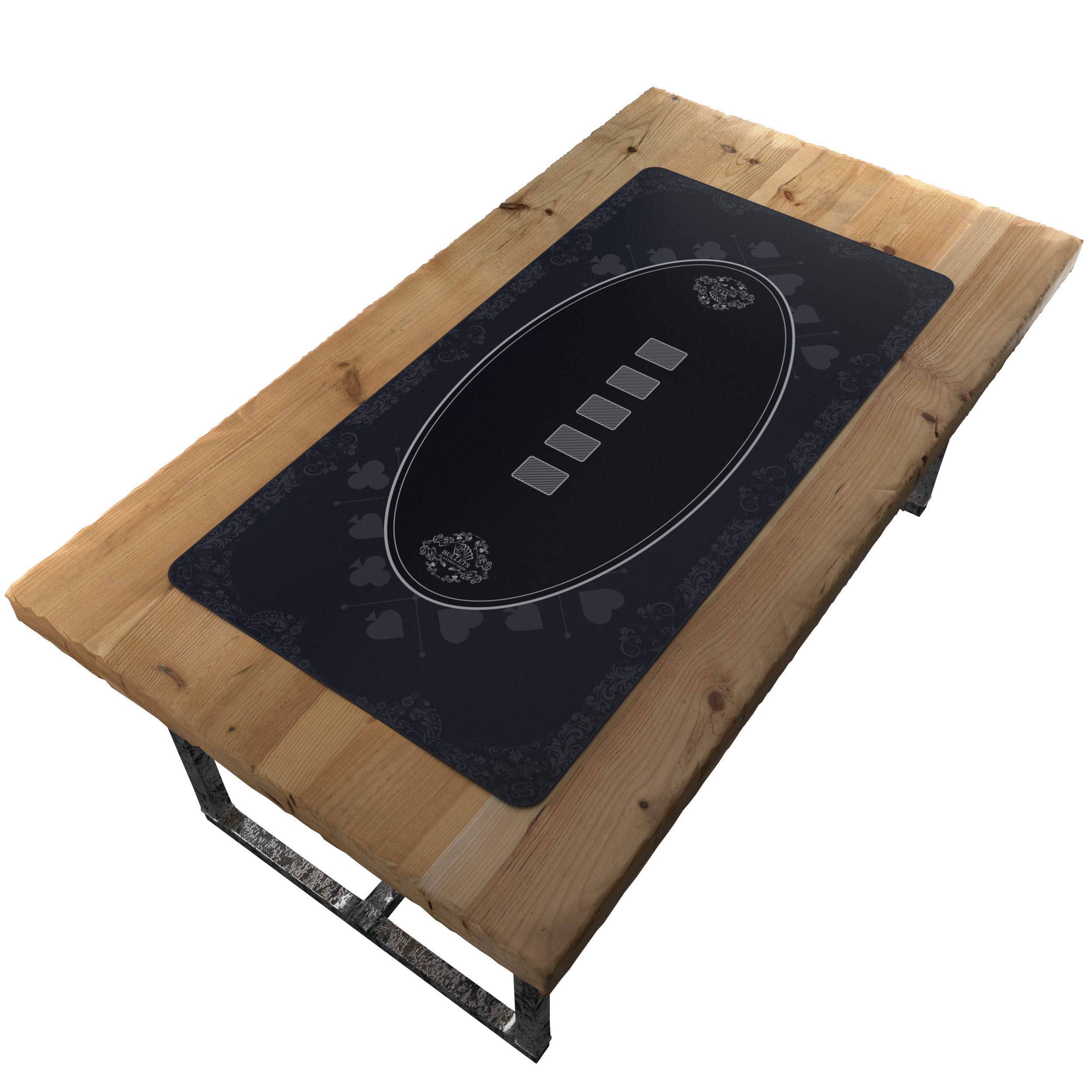 Premium Bullet Playing Cards Poker Table Mat - Durable Waterproof & Non-Slip Casino Surface with Sewn Edges - Perfect for Texas Hold'em, Blackjack & Game Nights - Includes Carrying Tube - 63
