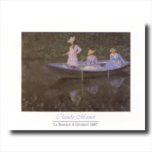 Claude Monet Impressionist Art Print - Woman by the Lake with Boat - 16x20 Inch Wall Decor for Living Room, Bedroom & Office