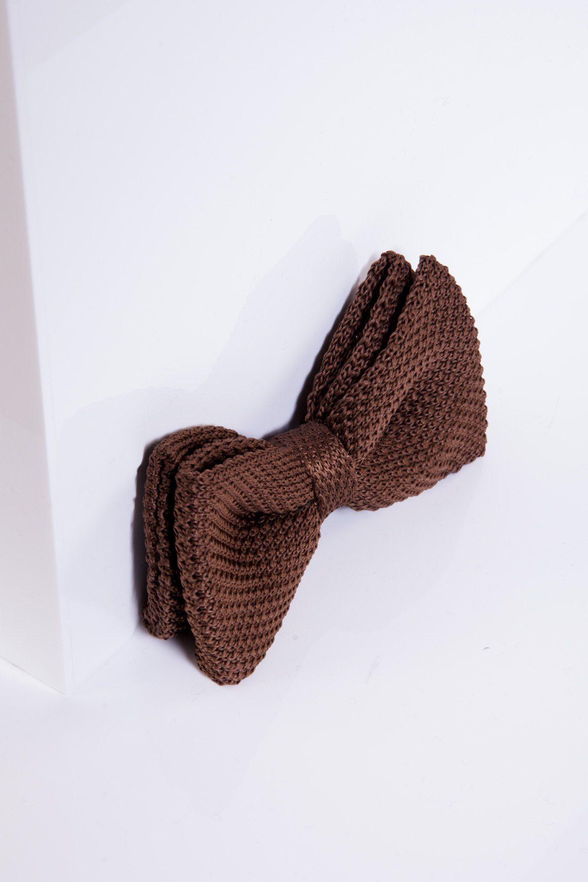 KB Knitted Double Layer Bow Tie in Tan - Elegant and Stylish Accessory for Weddings, Parties, and Formal Events