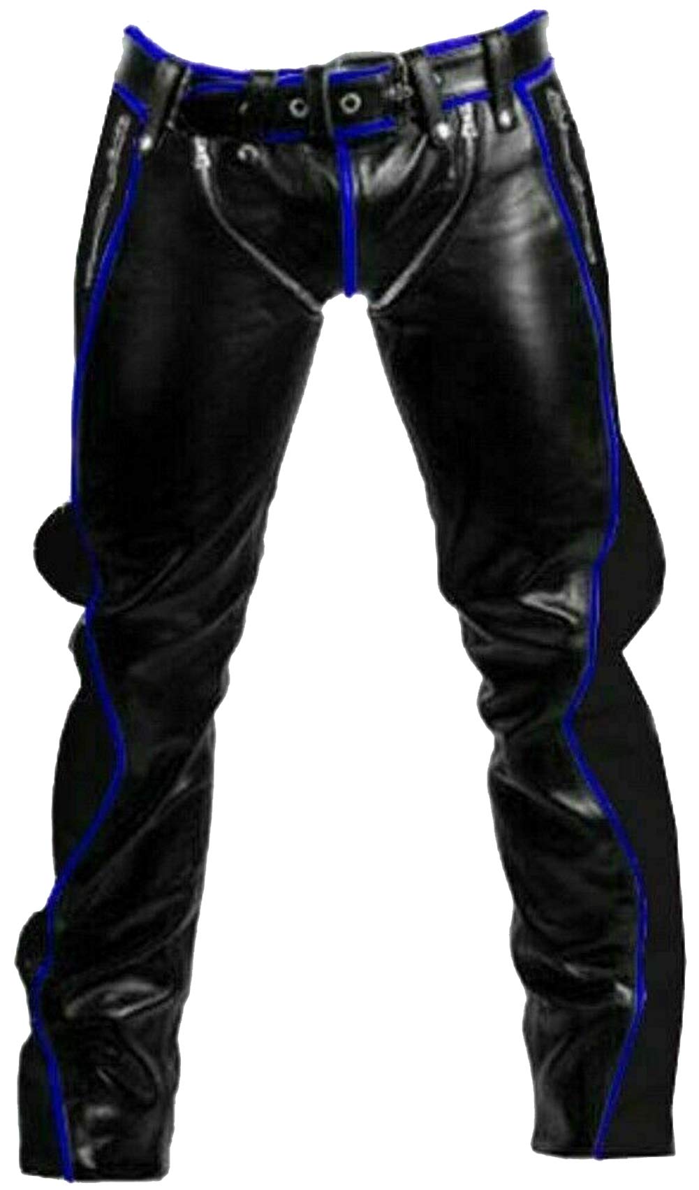 **Men's Genuine Cowhide Leather Heavy Duty Bondage Chaps - BLUF Pant Trouser for Bikers, Motorcycle Riders & Fetish Wear - Perfect for Motorcycle Clubs, BDSM & Fetish Parties**