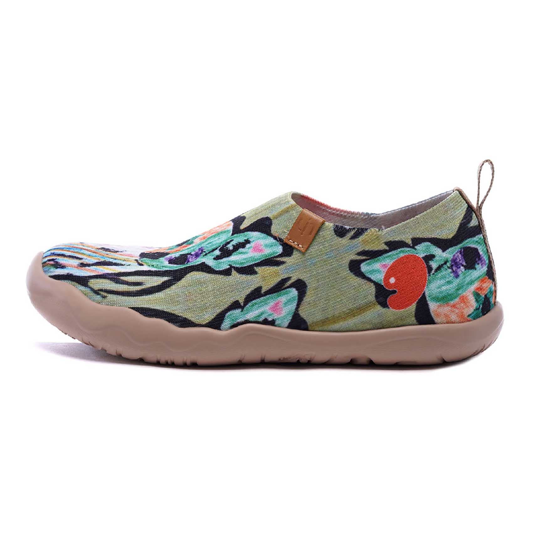UIN Women's Slip On Sneakers - Comfortable Knit Loafers with Artistic Painting | Soft Walking Shoes for Casual Wear, Travel & Everyday Use