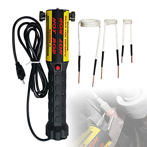 1000W Magnetic Induction Heater Kit with 3 Coils & Tool Box - Flameless Electromagnetic Bolt Remover for Automotive Repair, DIY Projects, and Metalworking | Perfect for Rusty Bolt Removal, Bearing Installation, and Shaft Disassembly