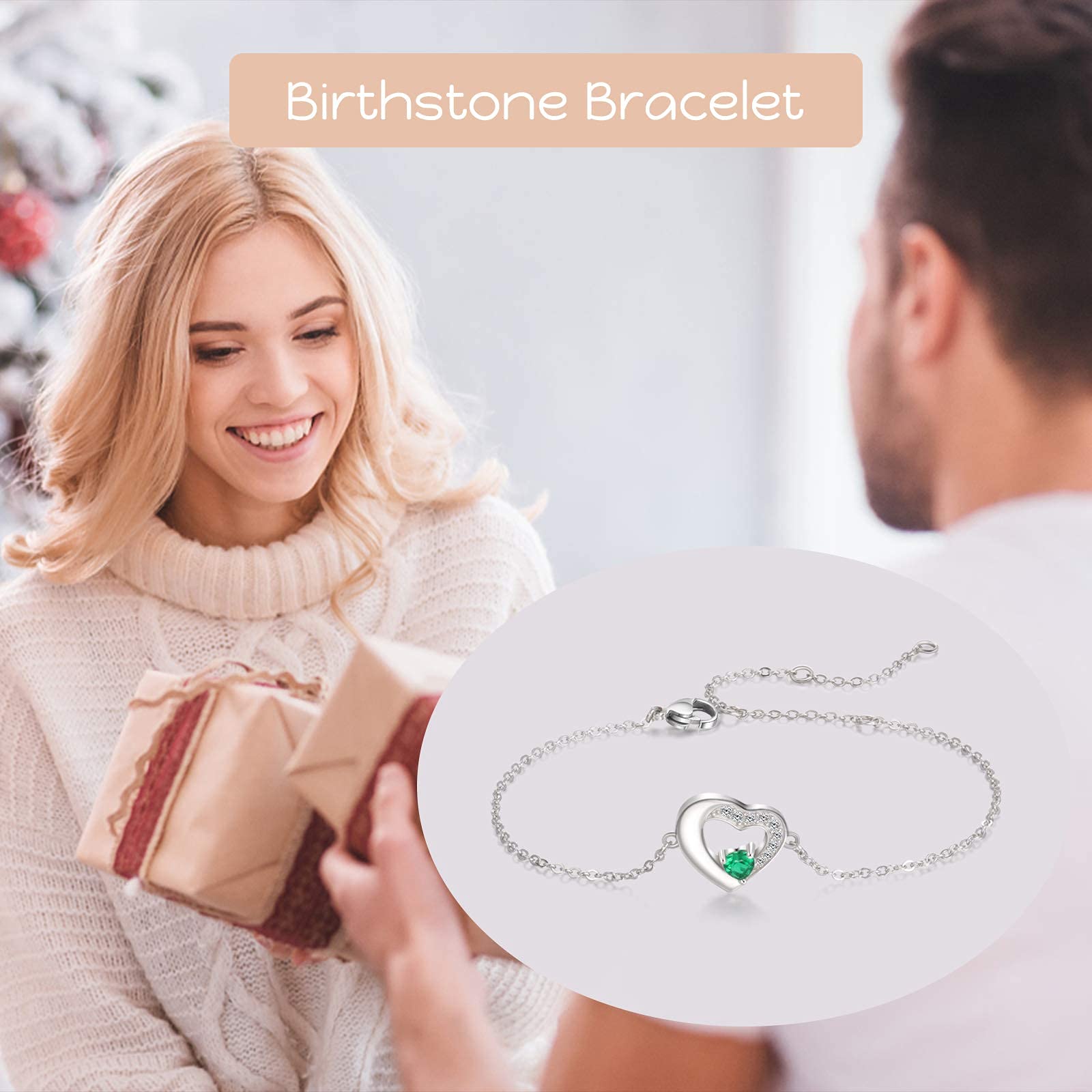 Personalized Birthstone Bracelet for Mom - Custom Name & 3 Birthstones Jewelry, Mother's Day Gift for Women, BFF Bracelets for Best Friends (Perfect for Mother's Day, Birthday, Anniversary & Special Occasions)