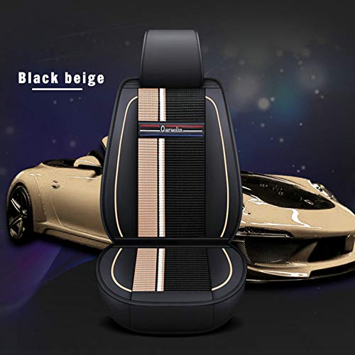 Premium 3D Surround Luxury Universal PU Leather & Ice Silk Car Seat Covers - Full Set for 5 Seats (Front + Rear) | Airbag Compatible | Fits Most Cars, Trucks & SUVs | Perfect for Daily Commute, Road Trips & Family Travel