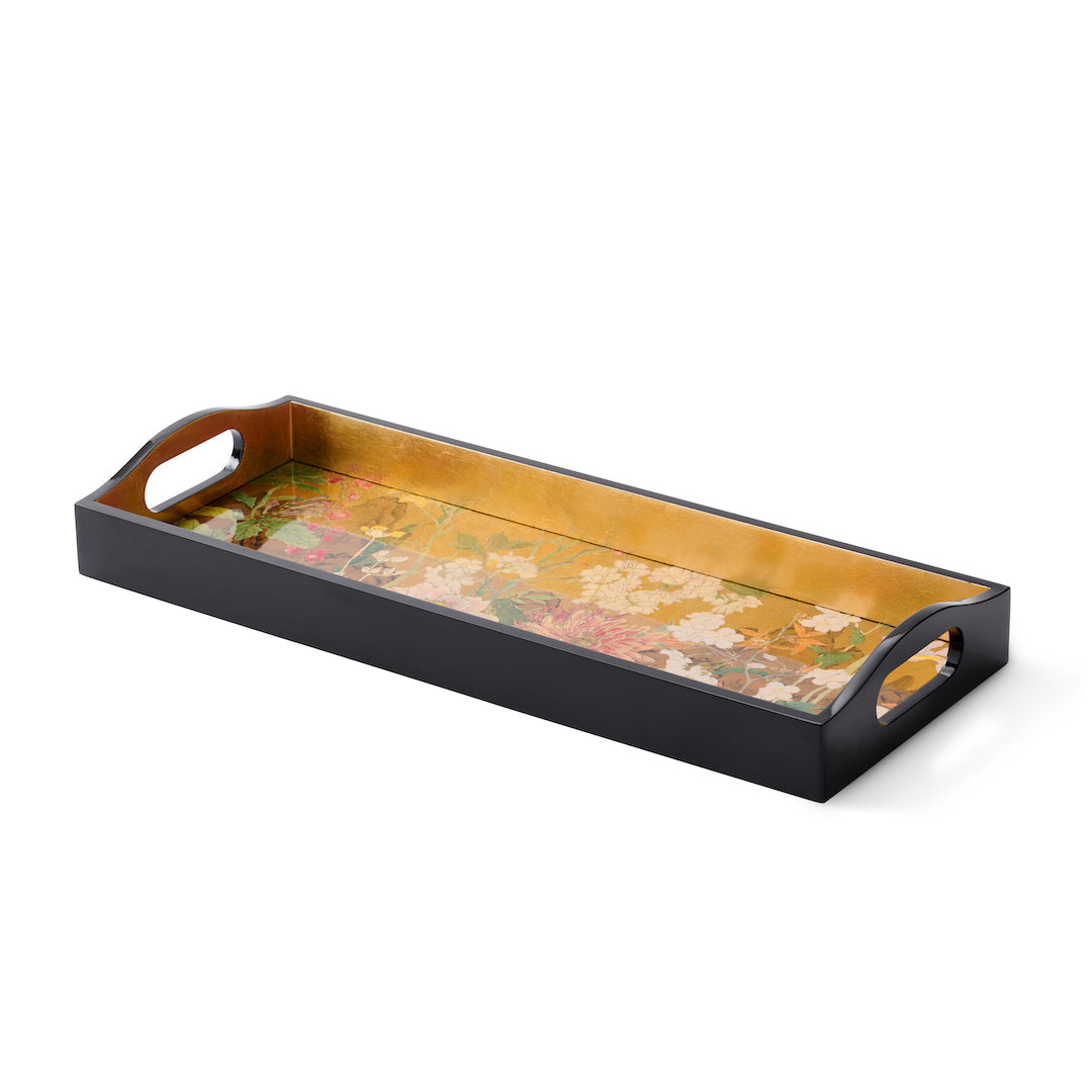 Premium Mountain Garden Lacquered Tray - Handcrafted Wooden Serving Tray for Dining, Coffee Table Decor, and Gift Giving | Perfect for Home, Office, and Wedding Decorations