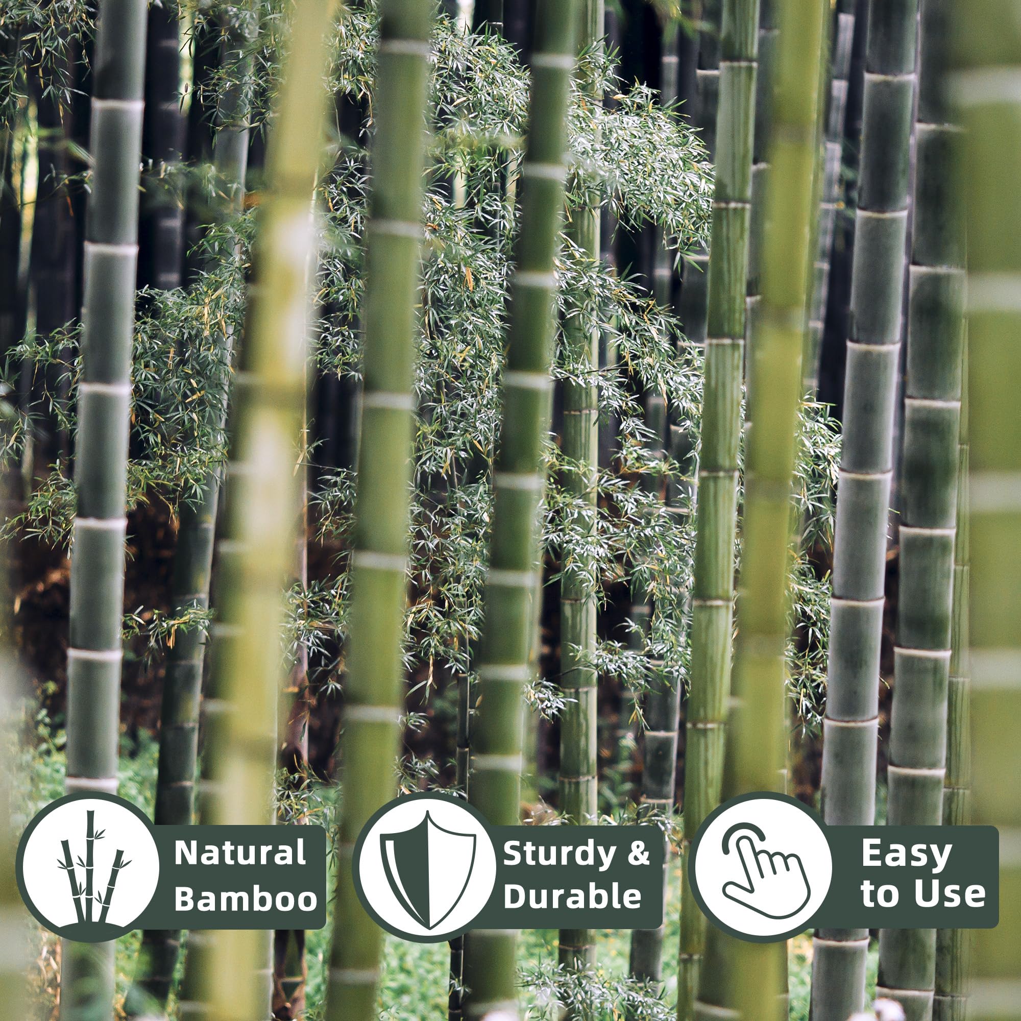 50Pcs 18 Inch Bamboo Stakes for Plants - Natural Garden Support Sticks for Tomatoes, Vegetables, Beans & Climbing Plants (0.32