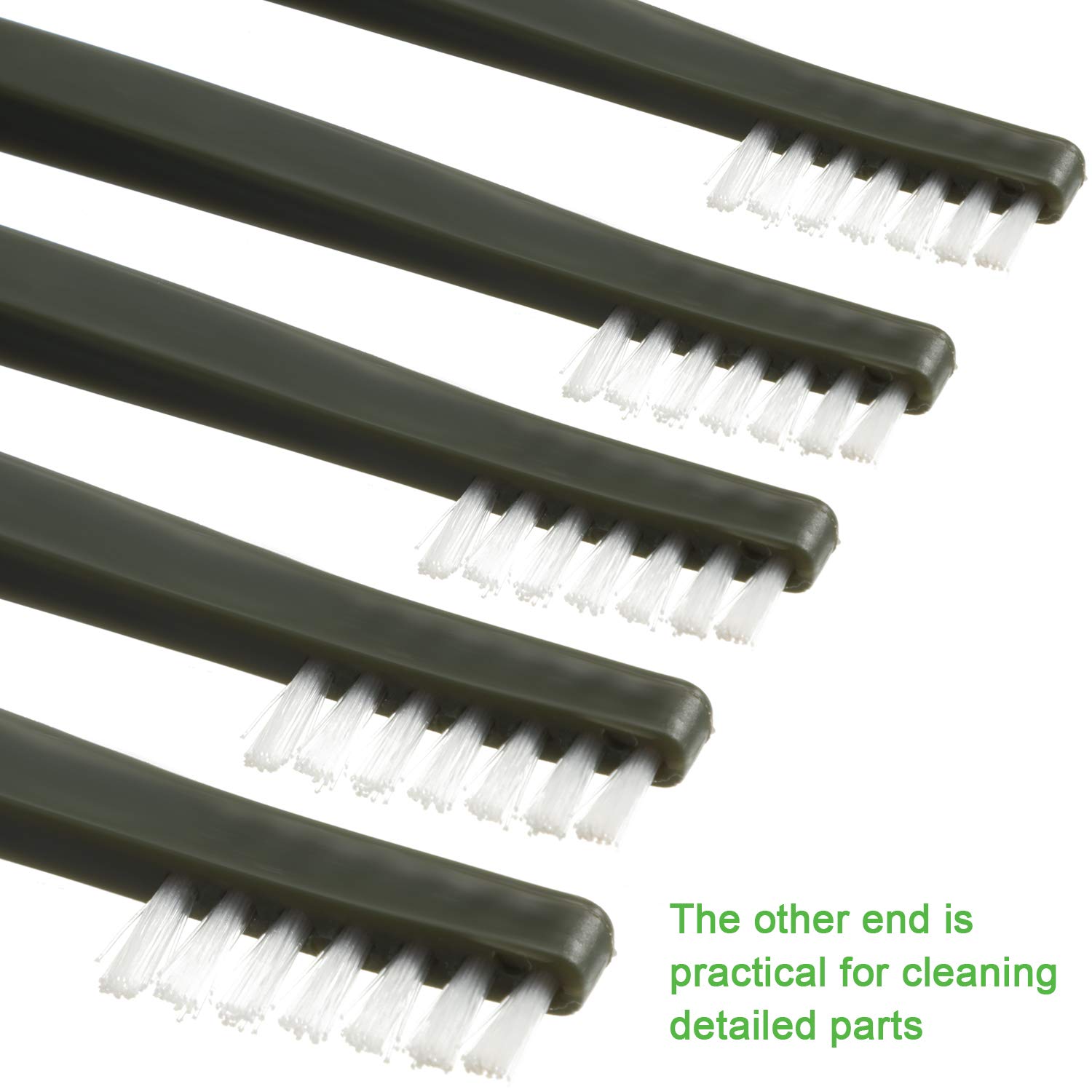 Boao 20-Pack 7-Inch Double-Ended Gun Cleaning Brushes - Nylon All-Purpose Cleaning Brushes with Plastic Handle (White) - Perfect for Firearm Maintenance, Hunting Gear & Tactical Equipment Cleaning