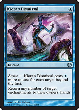 Magic The Gathering Kiora's Dismissal 44/165 Journey into Nyx - Rare MTG Card for Commander, Modern & Standard Deck Building - Perfect for Fantasy Card Game Battles