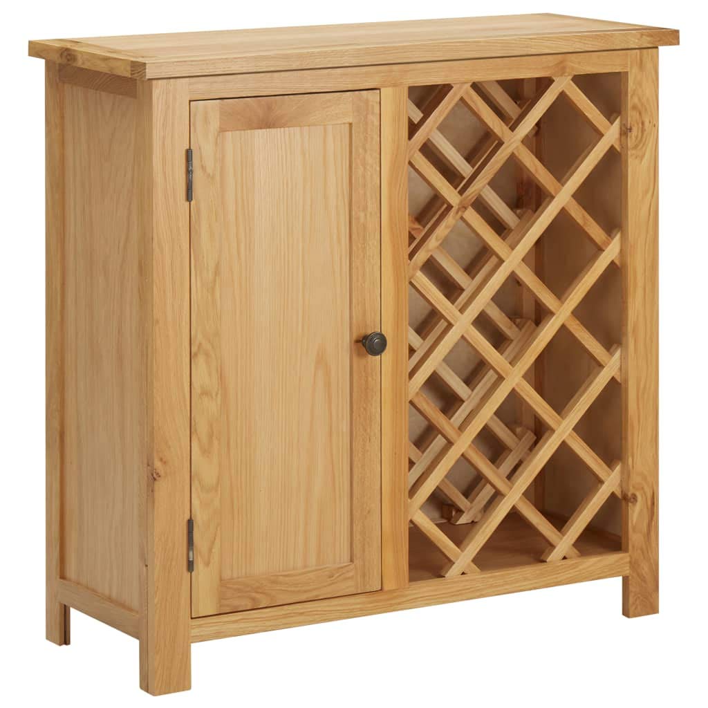 iFCOW 11 Bottle Wine Cabinet - Solid Oak Wood Wine Cooler 31.5