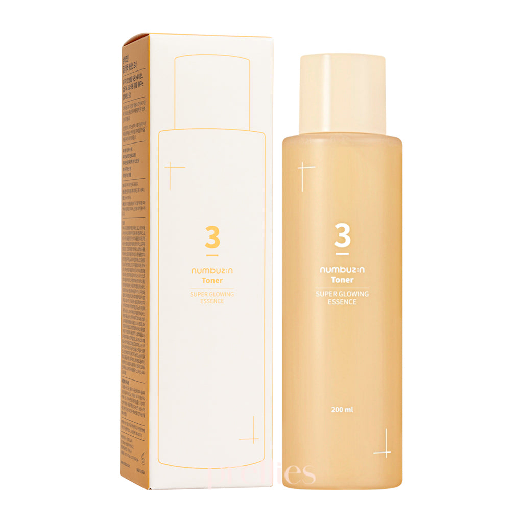 Numbuzin No.3 Super Glowing Essence Toner 200ml - Brightening Hydrating Facial Toner for Glowing Skin | Korean Skincare for Dullness & Uneven Tone | Perfect for Morning & Night Routine