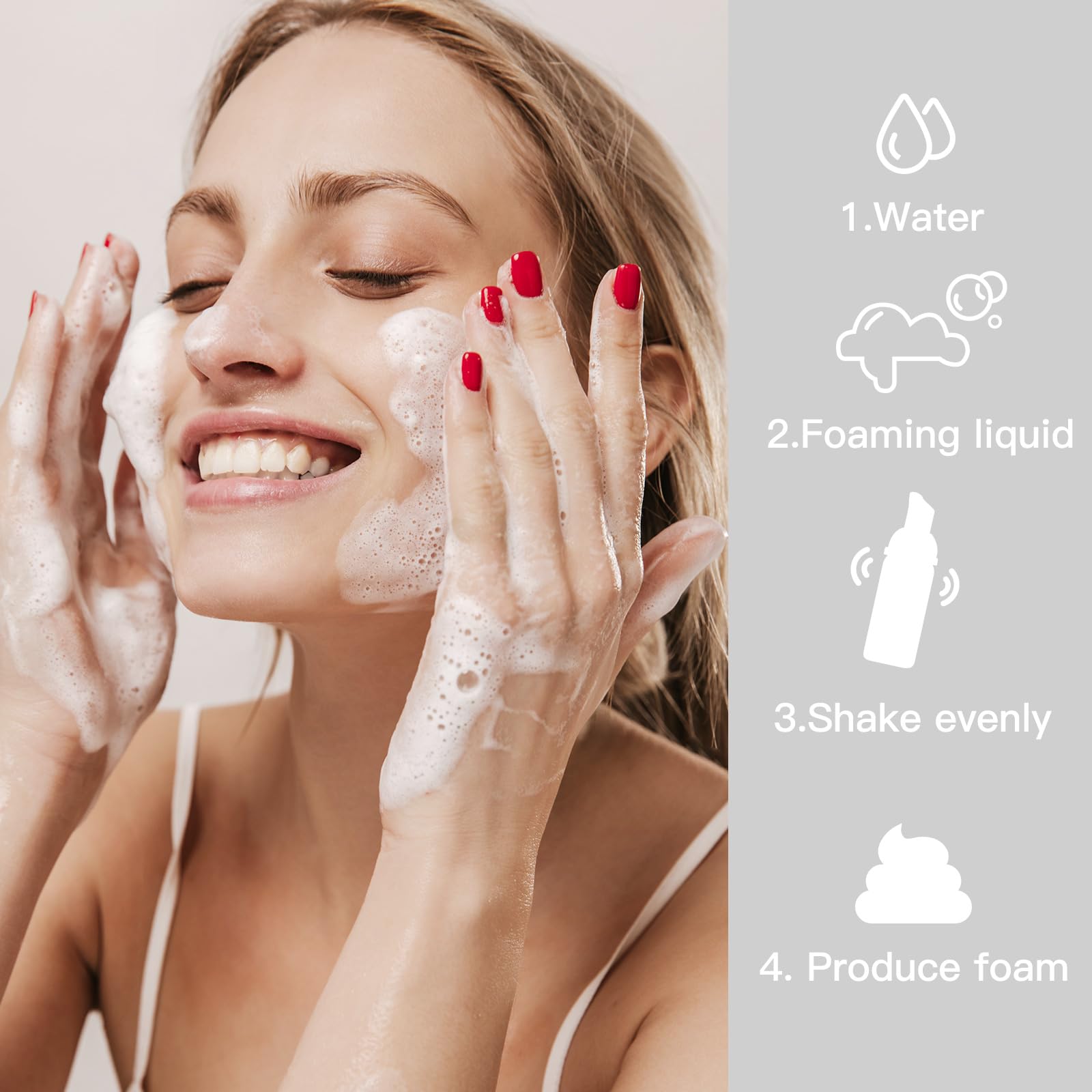 2oz Empty Foam Bottle with Pump Dispenser - Travel Size for Hand Soap, Lash Cleanser & Shampoo (3 Pack, Clear) - Perfect for Home, Salon & On-the-Go Use