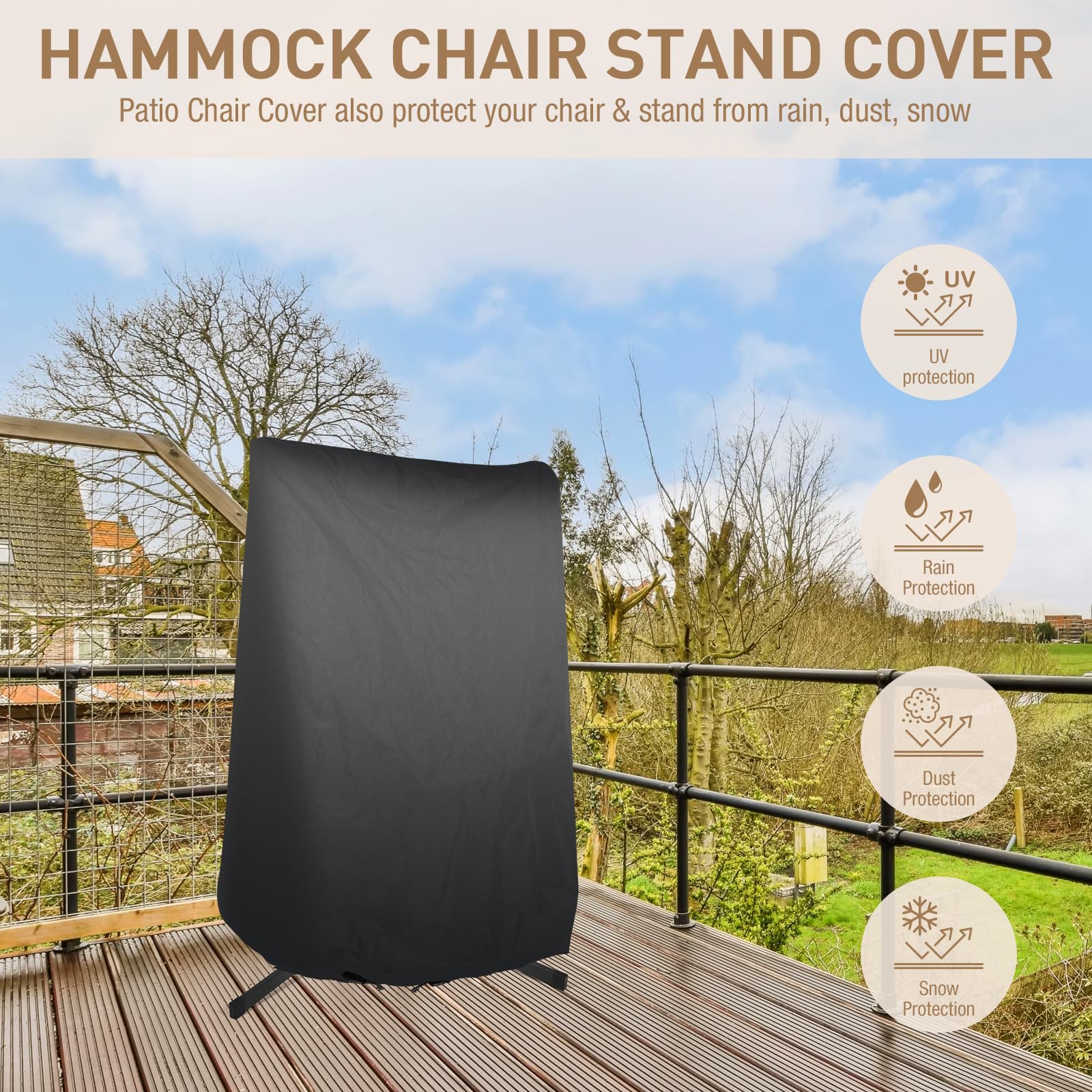 360° Swivel Hammock Swing Chair with Stand - Heavy Duty 400 lbs Capacity Hanging Chair with Cushions for Indoor & Outdoor Use - Perfect for Bedroom, Patio, Garden, Balcony Relaxation & Reading Nook
