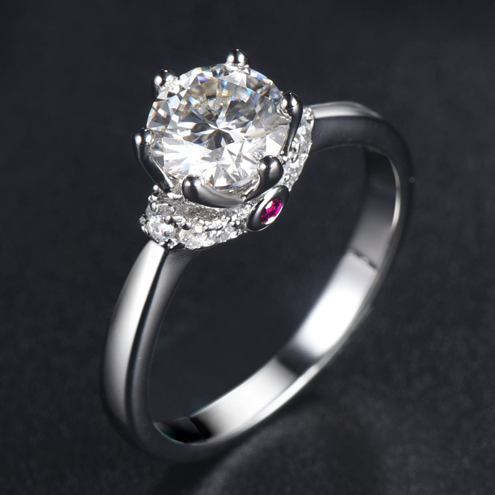 Gualiy Sterling Silver Wedding Rings & Engagement Rings – 6 Prong Crown Design with 1 Carat Moissanite for Women | Perfect for Proposals, Anniversaries & Bridal Jewelry