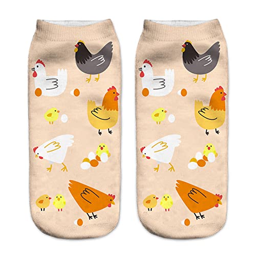 Benefeet Women's Funny Crazy Sloth & Unicorn Ankle Socks - 3D Printed Novelty Low Cut Socks for Girls - Perfect Gift for Birthday, Christmas & Casual Wear