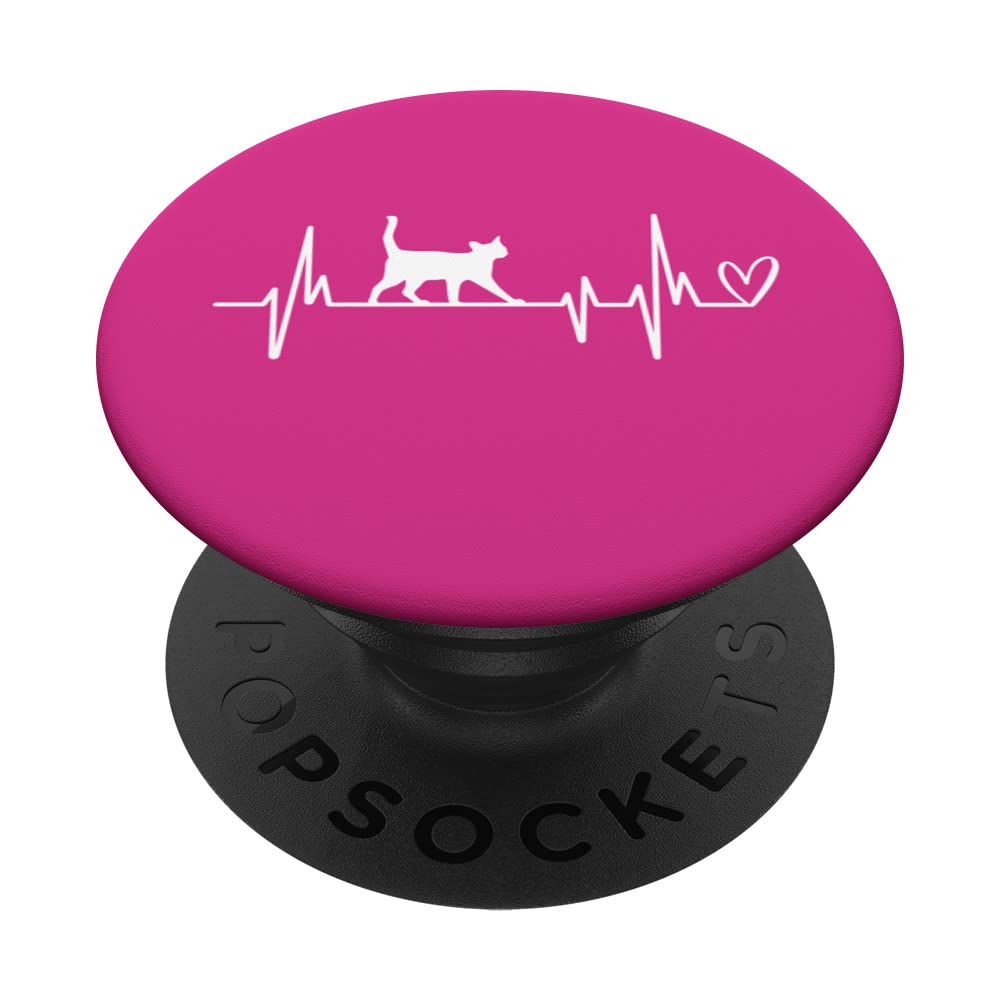 Heartbeat Cat Design PopSockets Swappable PopGrip for Cat Lovers - Perfect for Phones, Tablets & Daily Use