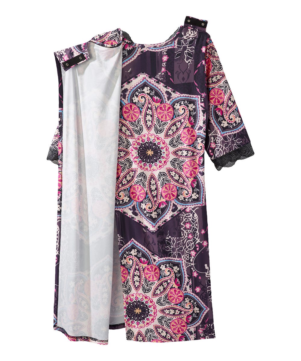 Elegant Women's Open Back V-Neck Lace Trim Nightgown - Soft Sleepwear for Comfortable Nights & Romantic Evenings