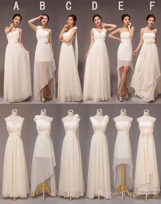 Elegant Mismatched Chiffon A-Line Bridesmaid Dresses - Different Styles & Colors (WG118) | Perfect for Weddings, Formal Events & Special Occasions