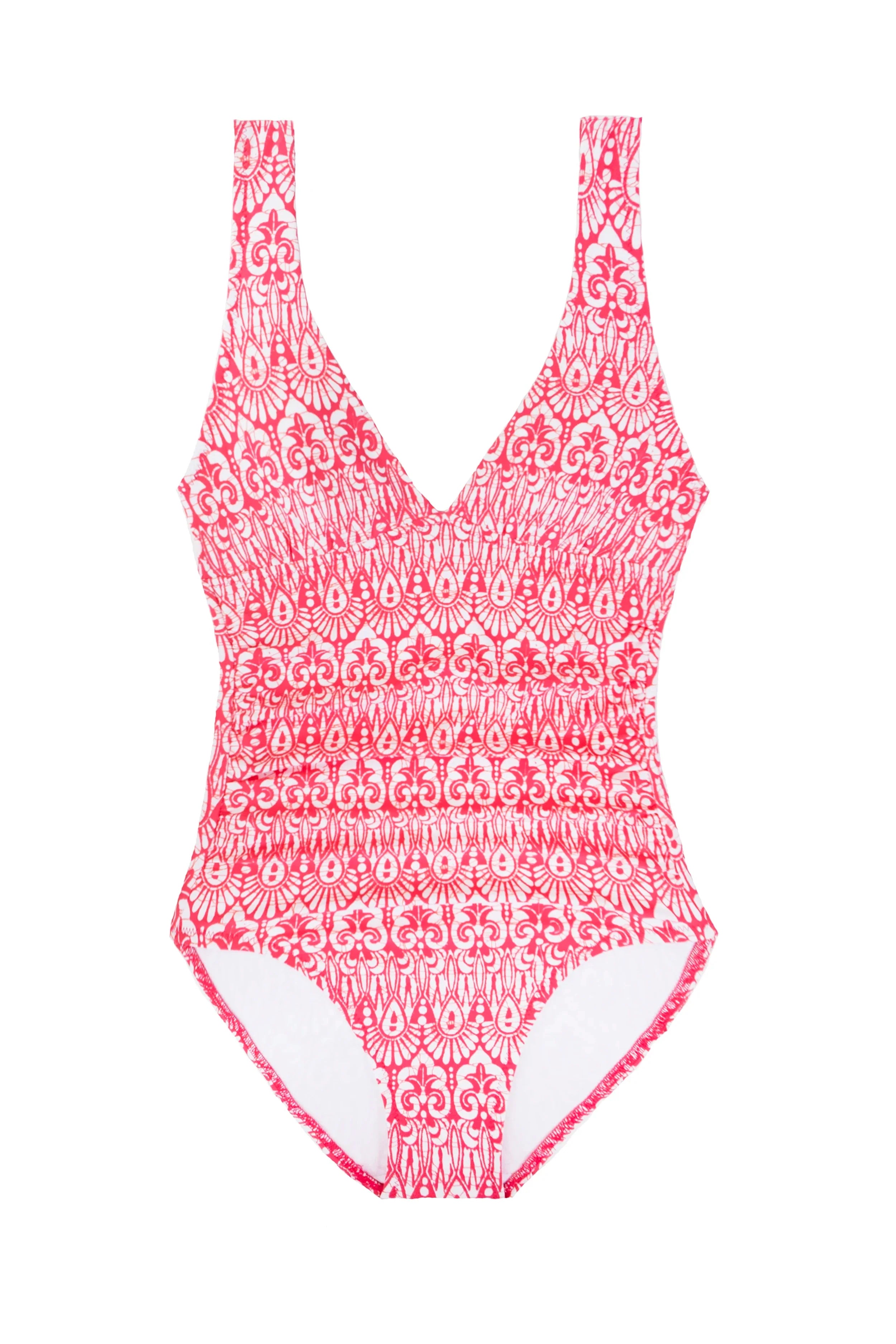 Olivia One Piece Swimsuit | Island Batik Pink Floral Print Women's Bathing Suit - Perfect for Beach Vacations, Pool Parties & Summer Getaways