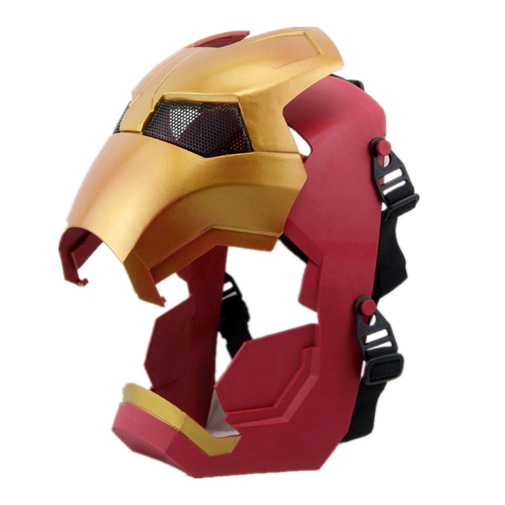 Iron Man Mask Airsoft Full Face War Machine Wire Mesh Convertible - Cosplay & Airsoft Game Protective Gear for Halloween & Comic Conventions