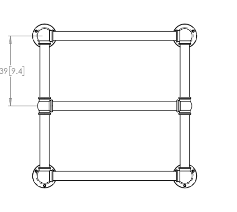 Sterlingham Wollaston 3-Rail Strand Hardwired Towel Warmer - 22