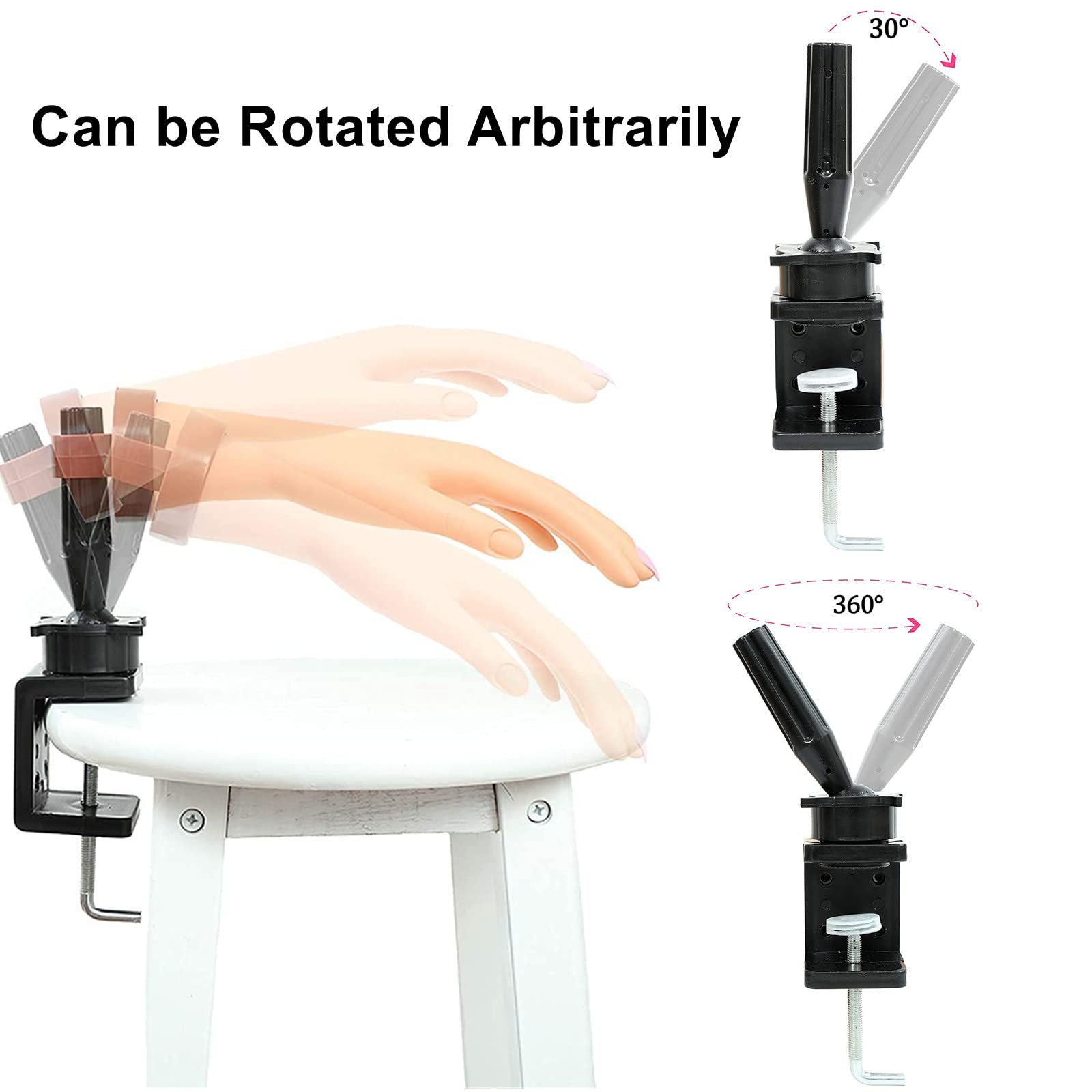 Professional Adjustable Wig Mannequin Head Stand with C-Clamp - Black Cosmetology Training Holder for Styling, Cutting & Practice - Perfect for Salon, Beauty School & Home Use (1 PCS)