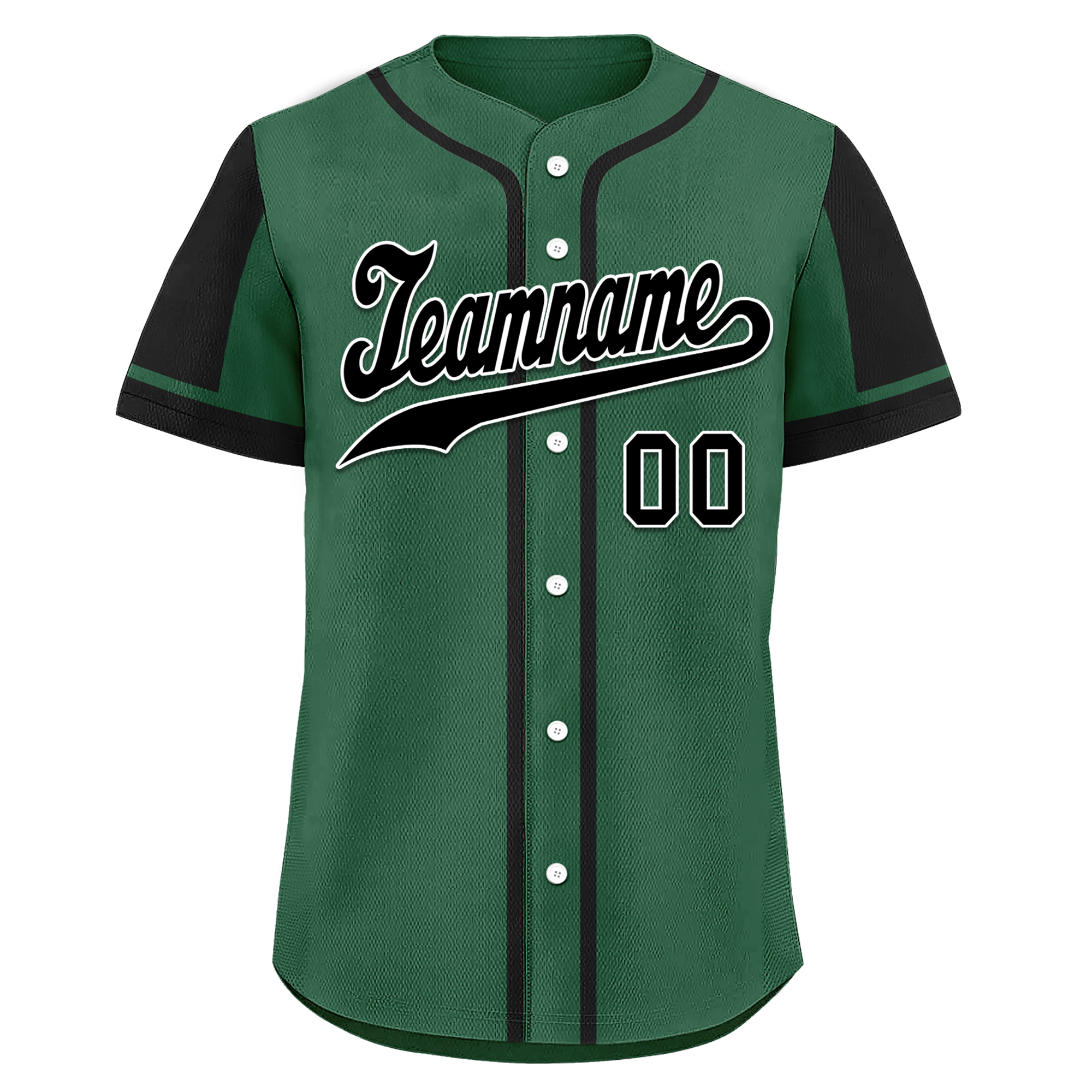 Custom Green & Black Raglan Sleeve Baseball Jersey - Personalized Authentic Sports Uniform BSBJ01 D017207 for Team Games, Fan Events & Casual Wear