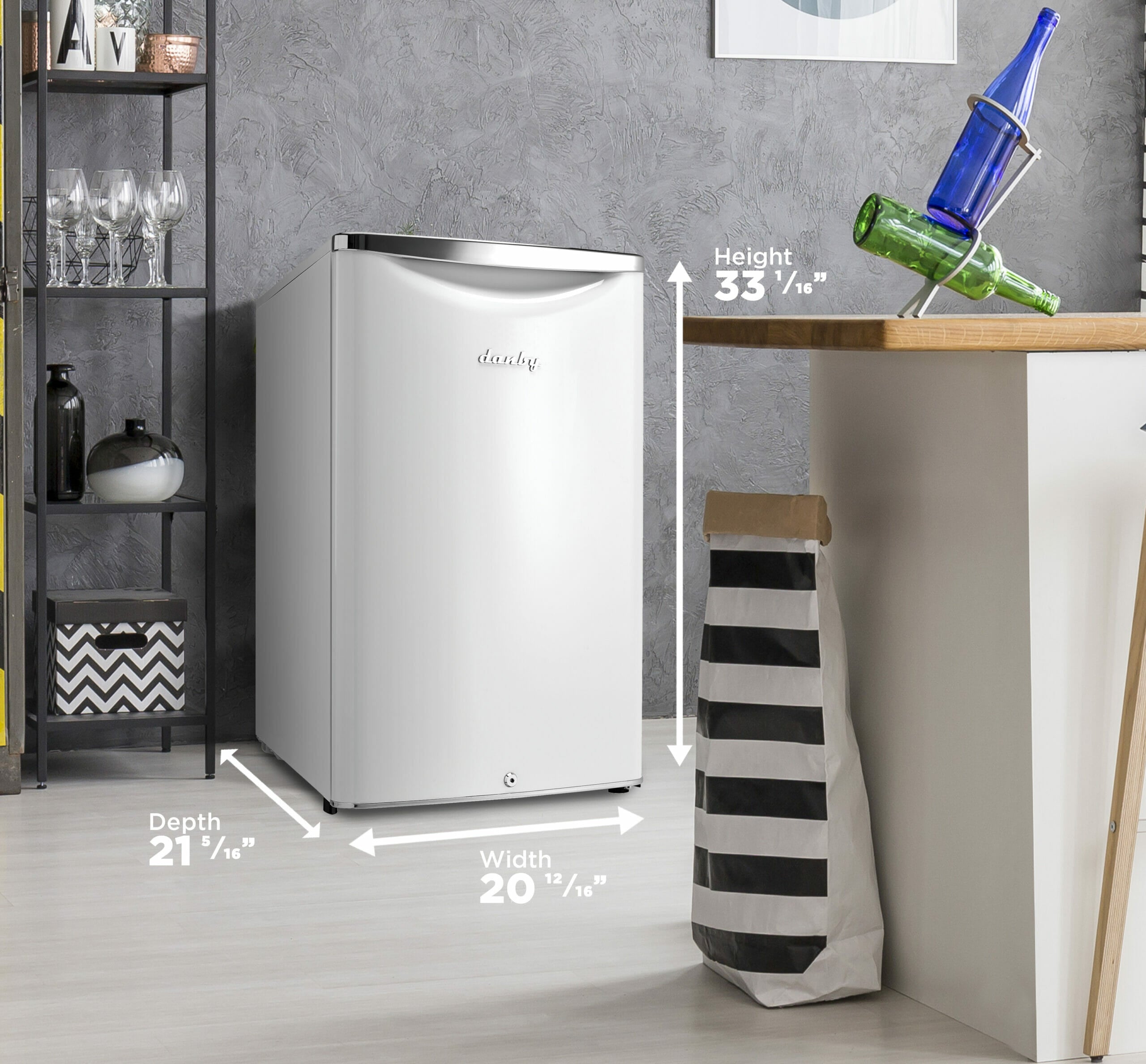 Danby DAR044A6PDB 4.4 cu. ft. Retro Compact Refrigerator - Pearl White Mini Fridge for Bedroom, Dorm, Office & Small Spaces - Energy Efficient Cooler for Drinks, Snacks & Beauty Products
