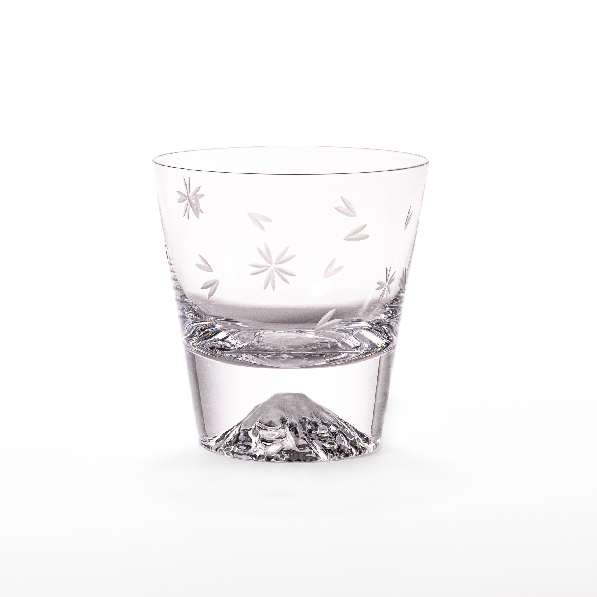 Tajima Mount Fuji Whiskey Glass Set - Japanese Cherry Blossom Design Rocks Glasses for Bourbon, Scotch & Cocktails - Perfect for Home Bar, Gifts & Japanese Culture Enthusiasts