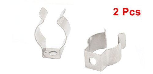 uxcell T5 U Clips Holder Bracket - Stainless Steel LED Light Tube Mounting Accessories (2 Pack) for Secure Fluorescent Tube Replacement & Sag Prevention - Perfect for Home, Office & Garage Lighting Fixtures