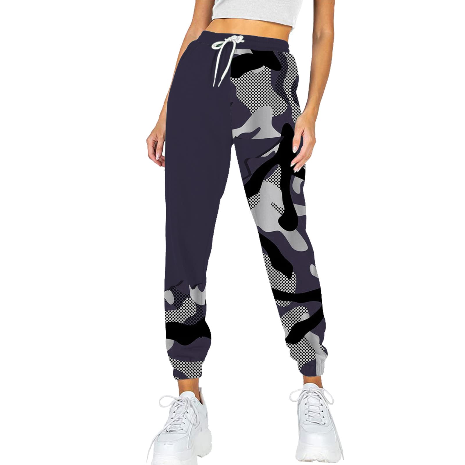 TMMS Women's Casual High Waisted Sweatpants with Pockets - Soft Printed Petite Pants for Workout & Lounge - Comfy Yoga Pants for Women | Perfect for Gym, Running, Travel & Everyday Wear