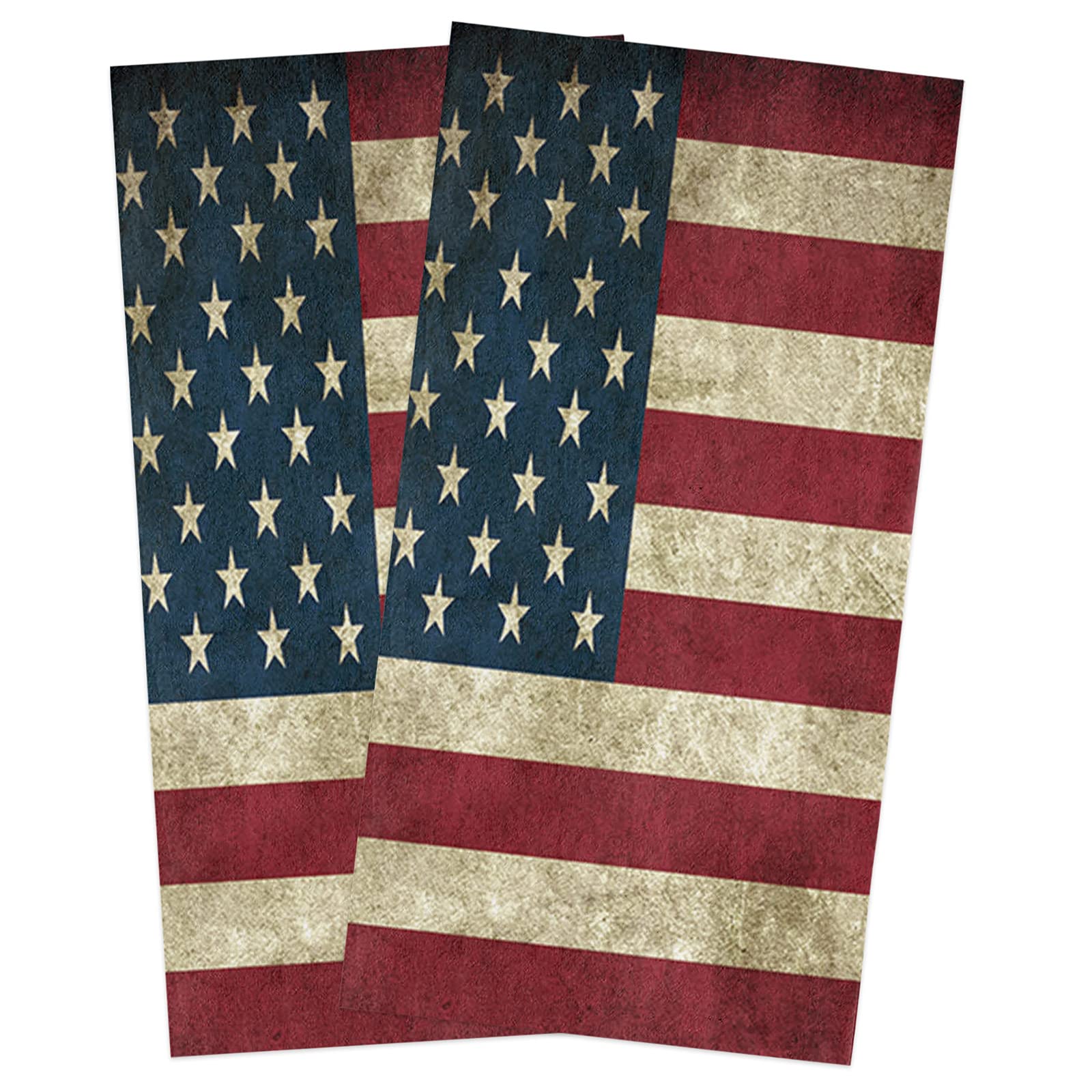 SODIKA Vintage American Flag Kitchen Towels Set - 2 Pack 18