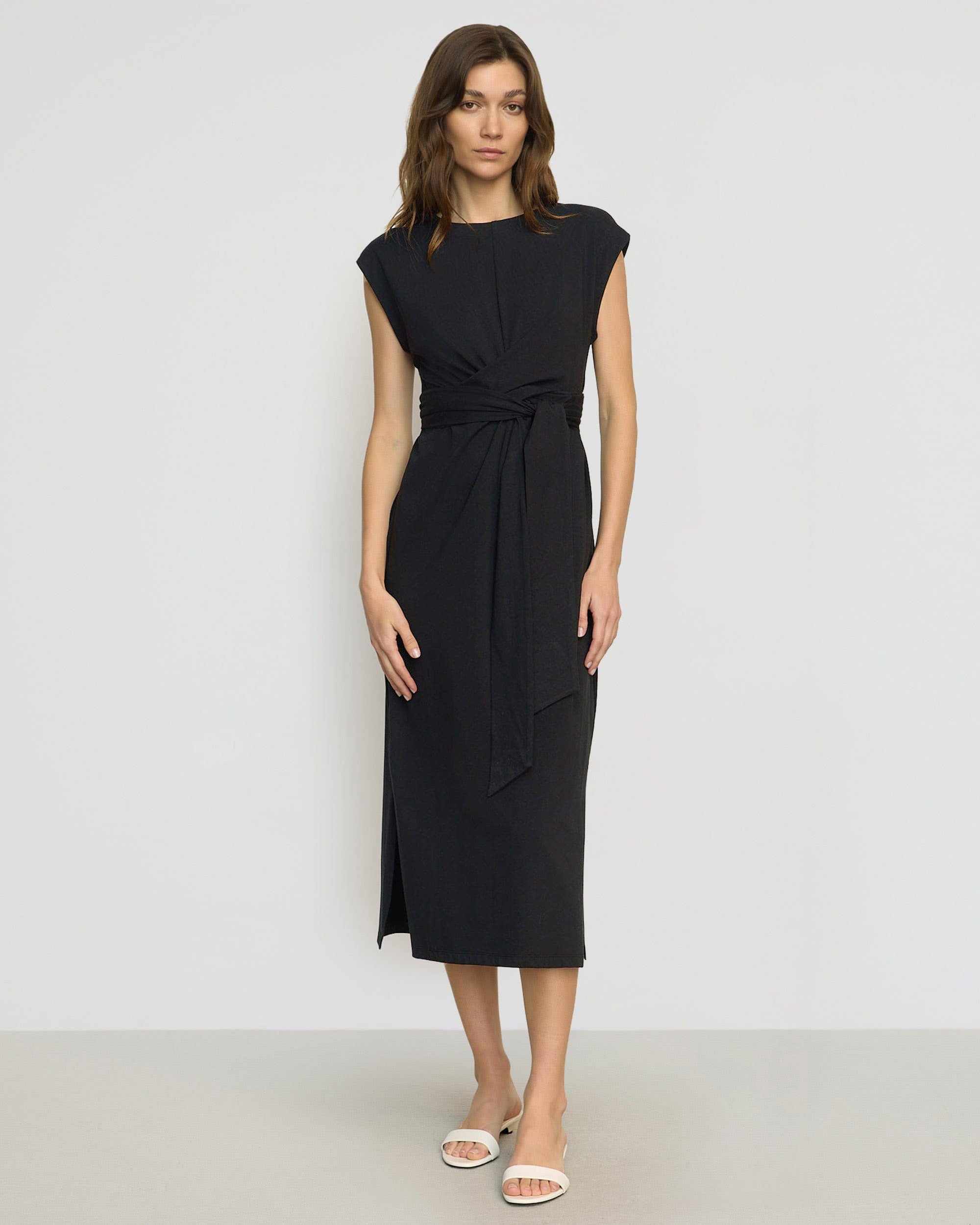 Fei Tie Front Organic Cotton Dress - Women's Flowy Boho Summer Dress for Beach, Vacation & Casual Wear
