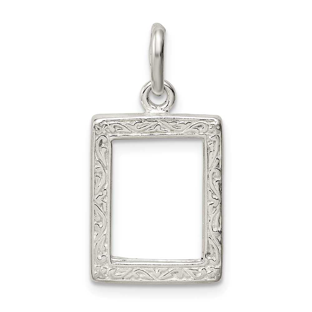 Sterling Silver Picture Frame Charm - Elegant Photo Pendant for Necklace - Perfect for Gifts, Keepsakes & Personalized Jewelry - Great for Weddings, Anniversaries & Special Occasions