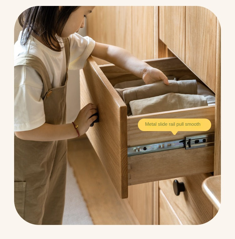 Solid Oak Wood Kids Wardrobe - Durable & Stylish Children's Closet Organizer for Bedroom, Nursery, or Playroom Storage