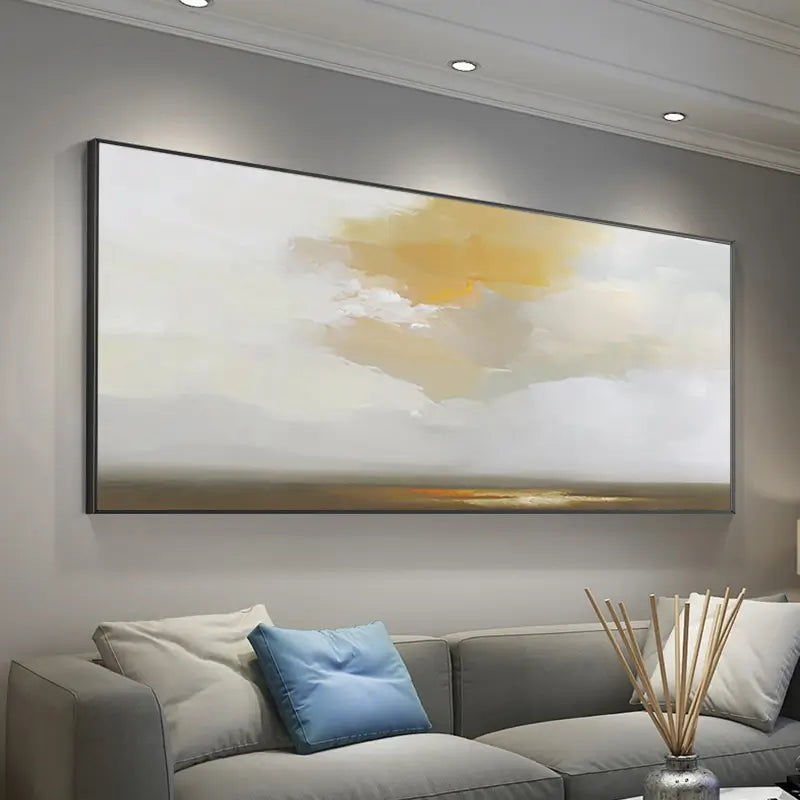 Ocean and Sky Painting #OS 015 - Handmade Canvas Wall Art for Home & Office Decor - Perfect for Living Room, Bedroom, or Office Wall Decoration