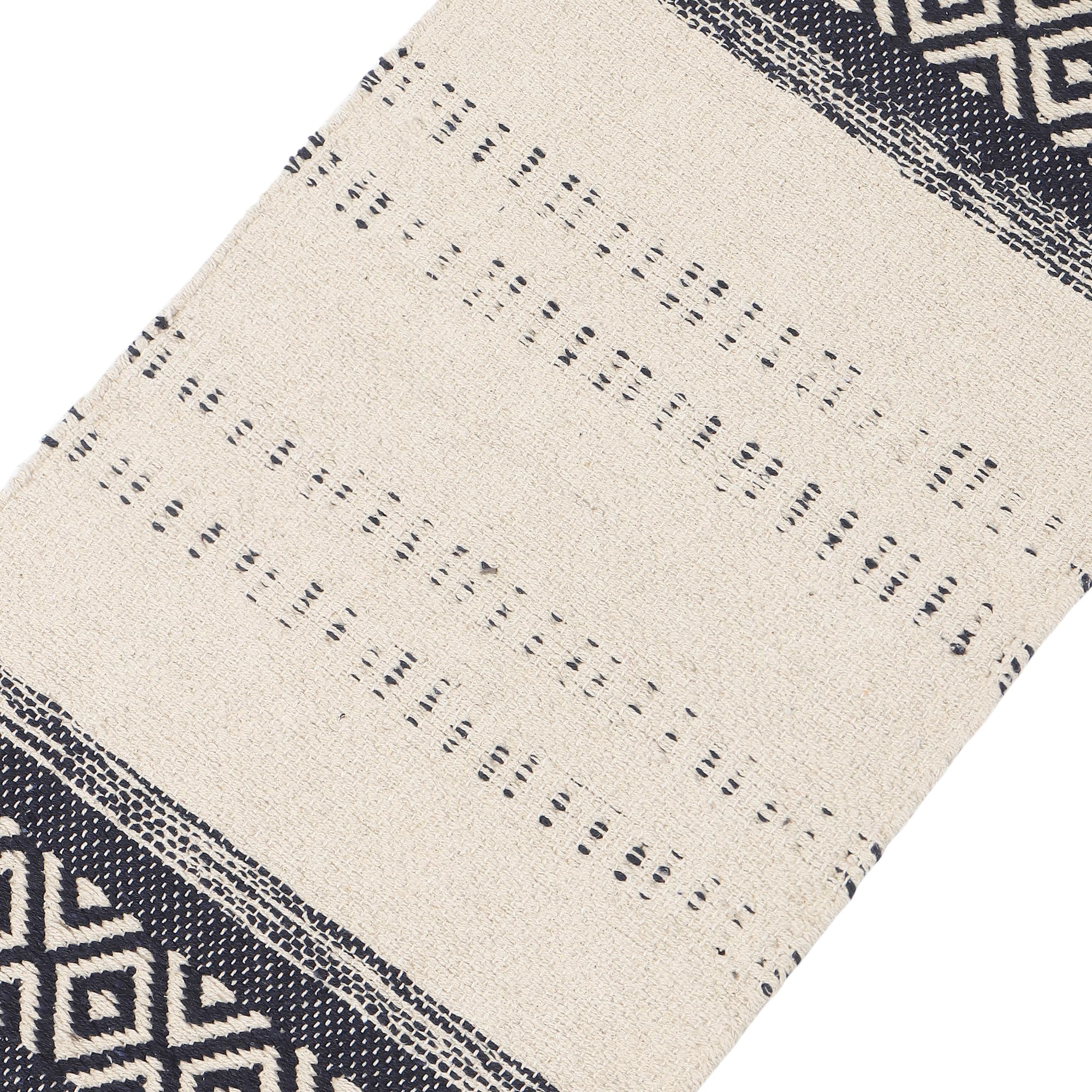 REDEARTH Hand Woven Boho Table Runner - 100% Cotton Decorative Table Cover for Dining Table, Coffee Table, Console & Dresser - 13x72 Inch Artisan Made Home Decor (Indigo) | Perfect for Boho Chic Dining, Farmhouse Decor & Wedding Table Settings