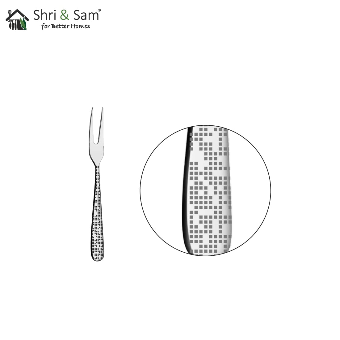 Stainless Steel Monika Fruit Forks with Laser Design - Set of 6 Pieces - Perfect for Parties, Picnics, and Elegant Dessert Serving