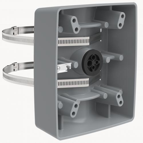 Axis Communications T91B57 Gray Pole Mount for Security Cameras - 4 to 16 Inch Diameter - Outdoor Surveillance Installation for Homes & Businesses