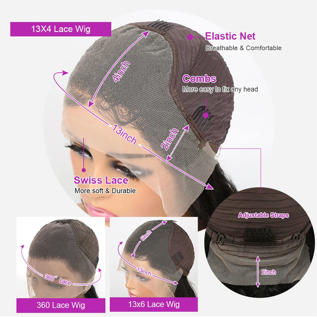 MSGEM 13x4 Lace Front Wigs Human Hair - 180% Density Water Wave Wigs for Black Women | HD Frontal Wet & Wavy Pre-Plucked Wig with Baby Hair | Natural Color 30 Inch | Perfect for Daily Wear, Parties, Weddings & Special Occasions