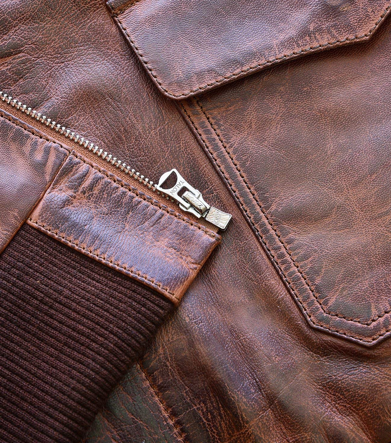 Men's A-2 Leather Flight Bomber Jacket - Genuine Leather Air Force Pilot Jacket for Men (Regular & Big Tall Sizes) - Perfect for Aviation Enthusiasts, Military Style Fashion & Outdoor Adventures