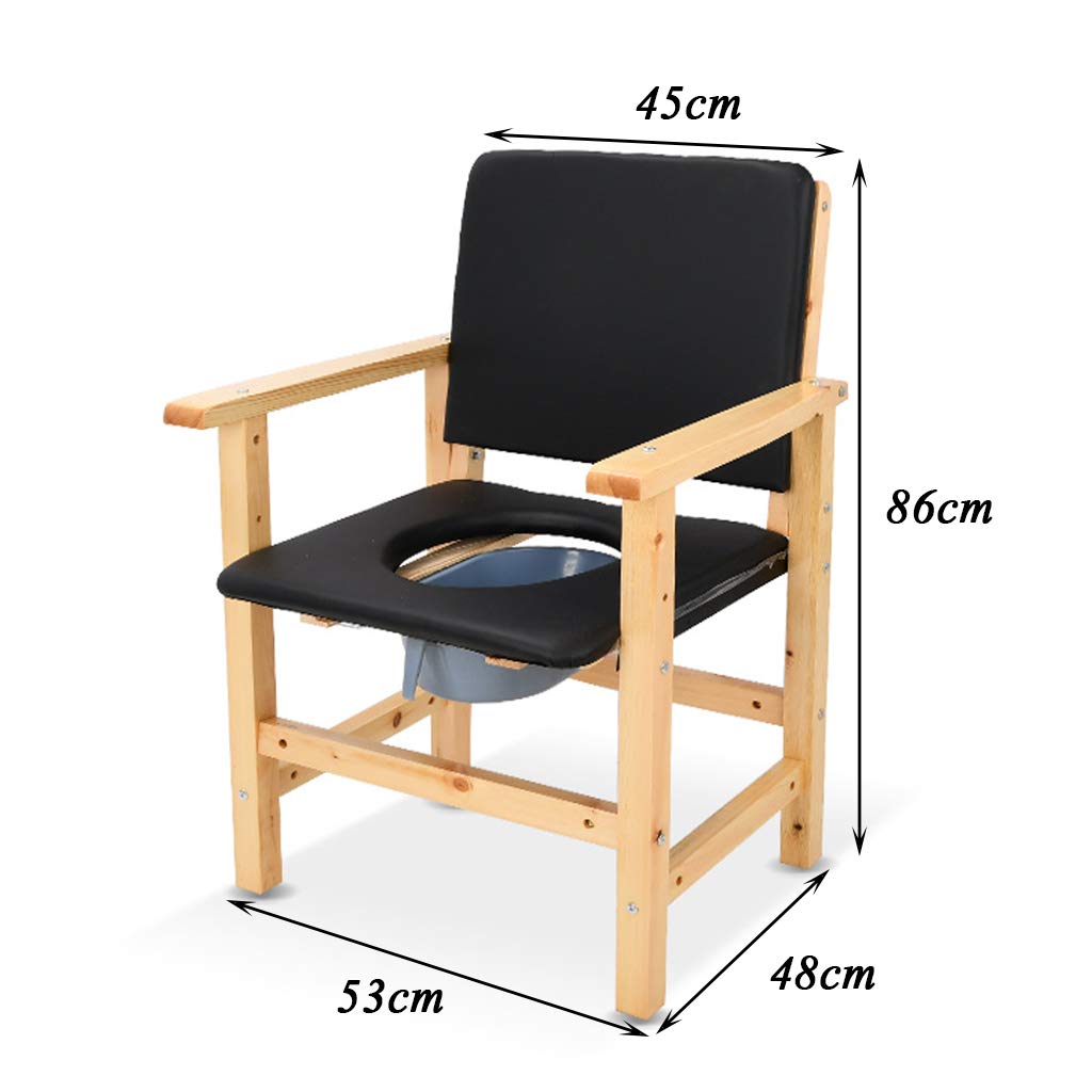 **Wooden Commode Chair for Elderly & Pregnant Women - Sturdy Bathroom Stool with Safety Handles - Independence Aid for Toilet & Shower Use**    *(Ideal for Seniors, Post-Surgery Recovery, and Mobility Support at Home)*