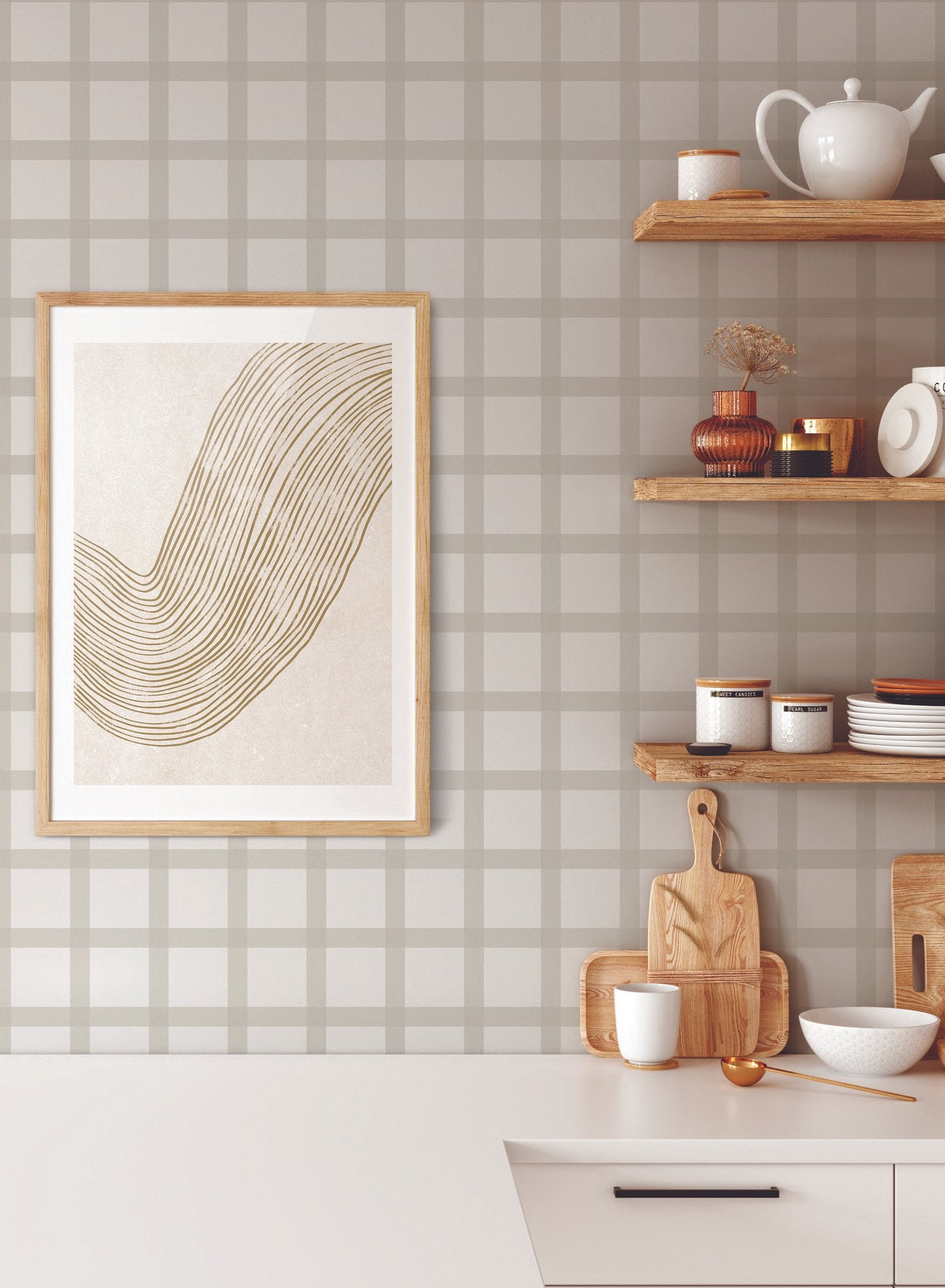 Off the Grid Wallpaper - Modern Geometric Peel and Stick Wallpaper for Home & Office Decor | Perfect for Bedroom, Living Room, and Workspace Accent Walls