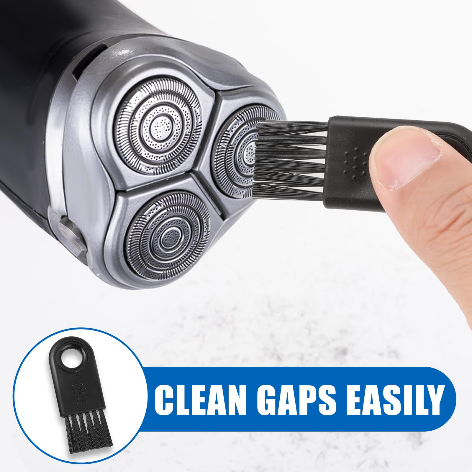 8-Piece Electric Shaver Cleaning Brush Set - Nylon Bristle Razor Cleaner & Hair Remover Tool for Clippers (Black) - Perfect for Home Barber Kits & Professional Grooming Stations