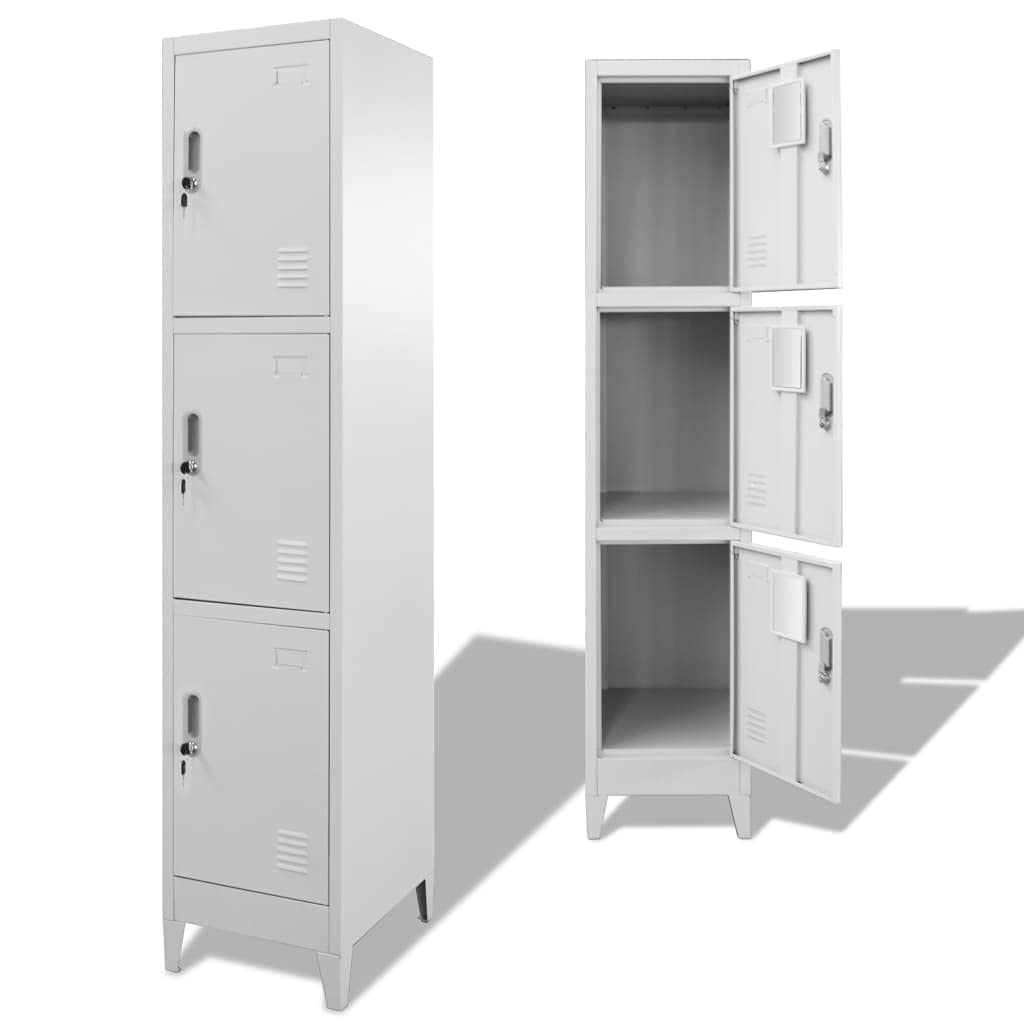 Locking File Cabinet - 3-Compartment Office Storage Organizer for Documents, Folders & Supplies (15