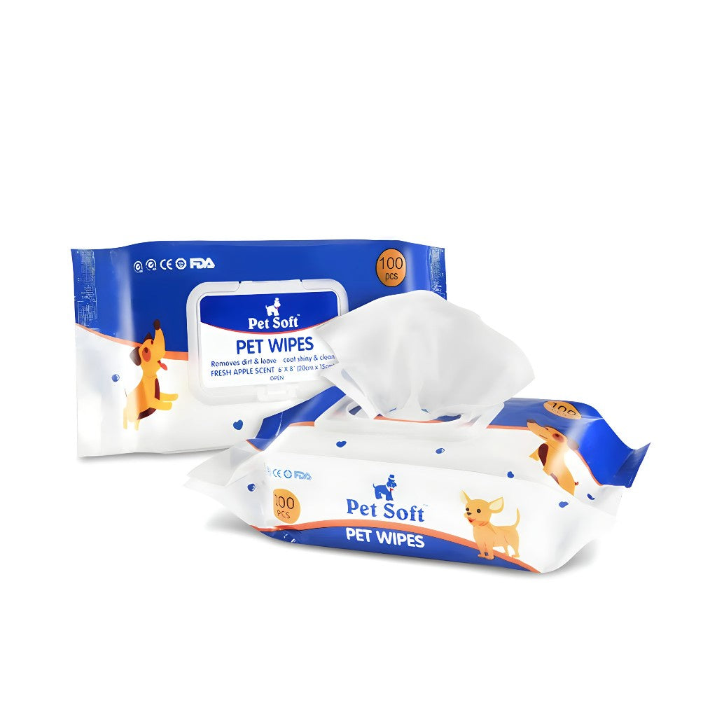 Hypoallergenic Pet Wipes for Dogs & Cats - 100 Count Gentle Cleaning Wipes | Soft, Fragrance-Free & Sensitive Skin Safe | Perfect for Paws, Face, Ears & Post-Walk Cleanup