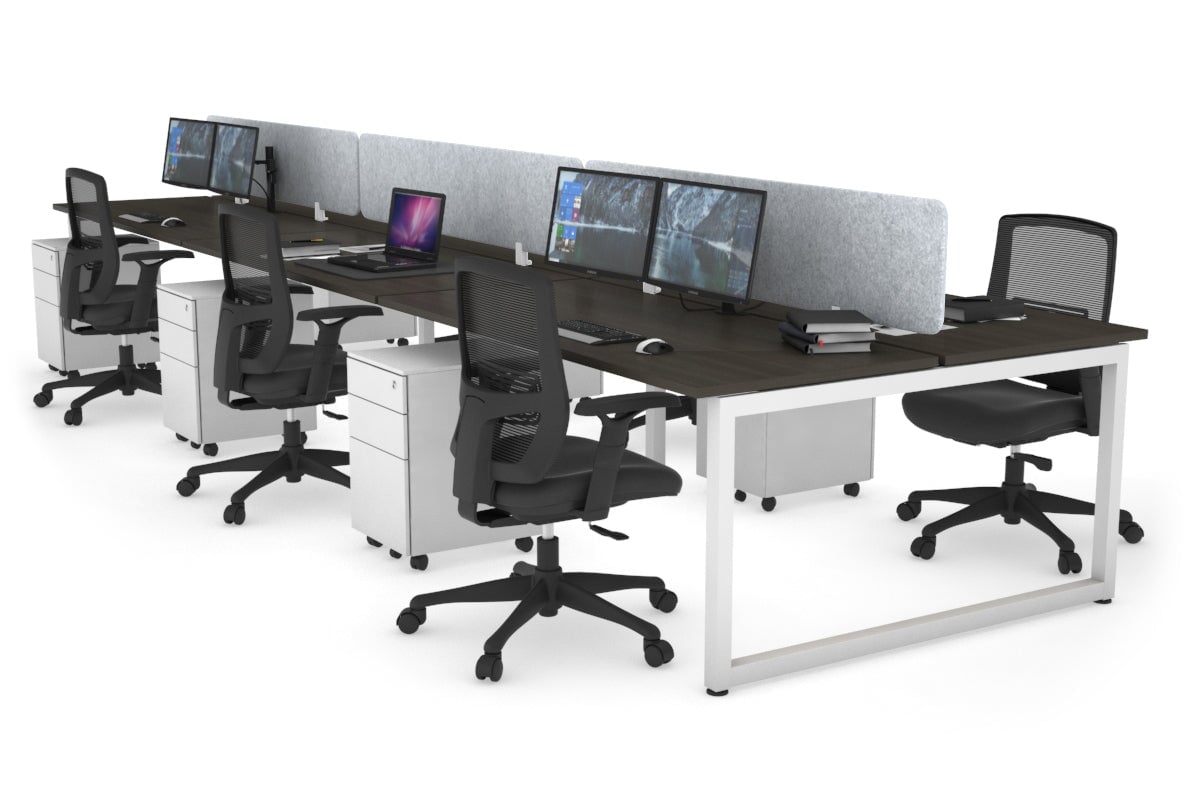 Quadro Loop Legs 6-Person Office Workstation Desk [1600L x 700W] - Perfect for Collaborative Workspaces & Open Office Environments