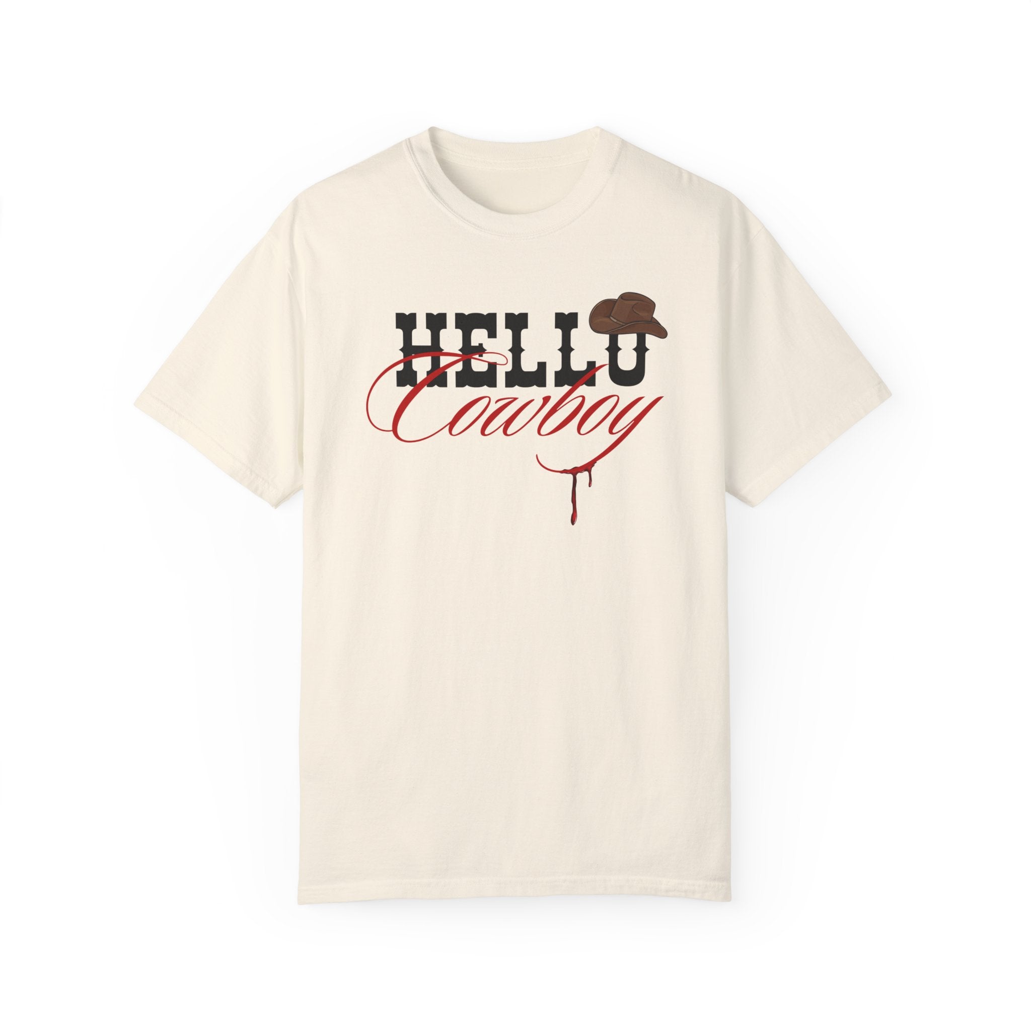 Hello Cowboy Graphic T-Shirt - Western Style Cotton Tee for Men & Women - Perfect for Rodeo, Country Music Festivals & Western Theme Parties